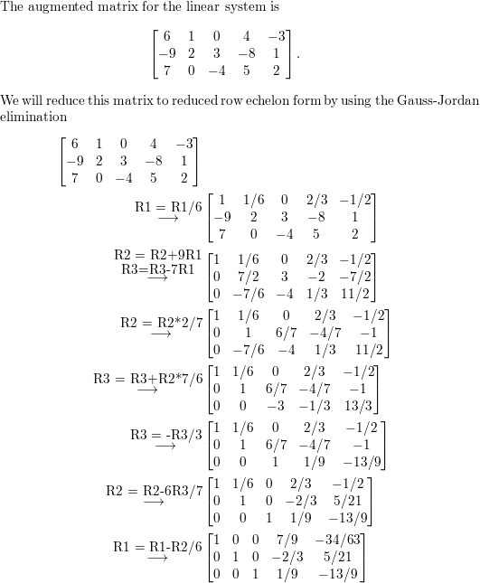 Find the reduced row echelon form of the augmented matrix fo Quizlet