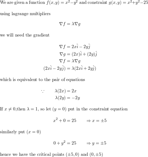 Lagrange Multipliers 