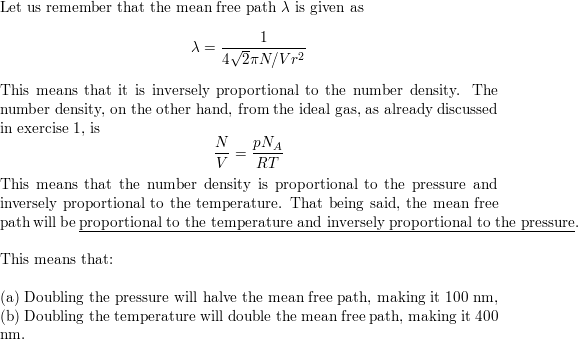 Solved On which parameters does the mean free path of a gas