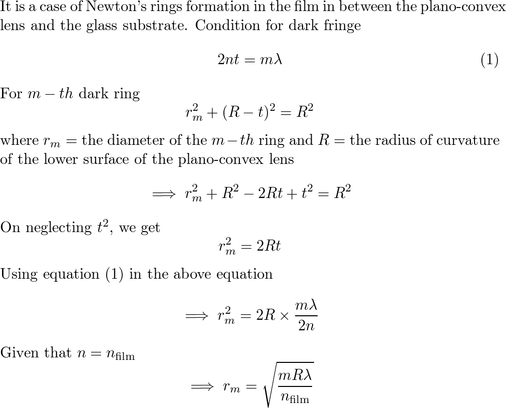 Solved] In Newton's ring experiment , the diameter of the 5th br