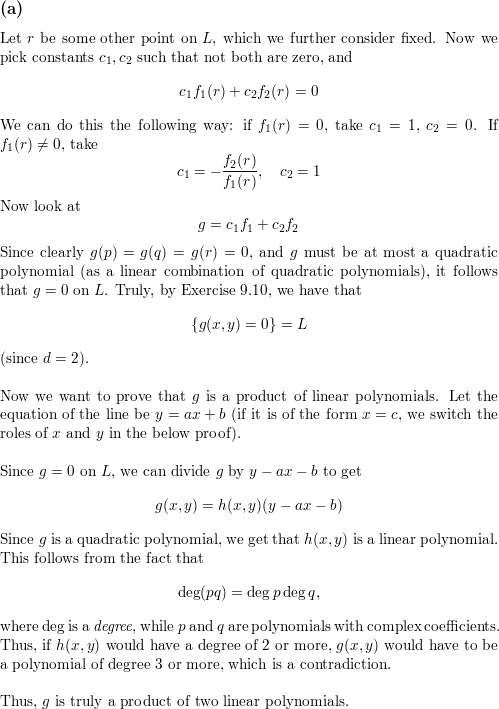 Let Math C 1 Math And Math C 2 Math Be The Zeros Of Quadratic Polynomials Math F 1 Text And F 2 Math Respectively That Don T Have A Common Linear Factor A Let P And Q Be