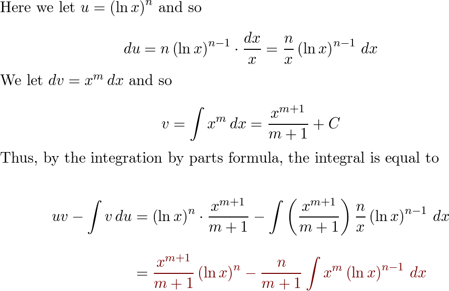 Use integration by parts to establish the reduction formula. | Quizlet