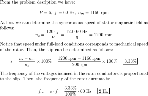 Solved 11. A three-phase, 6-pole, 10 HP, 400 Hz induction