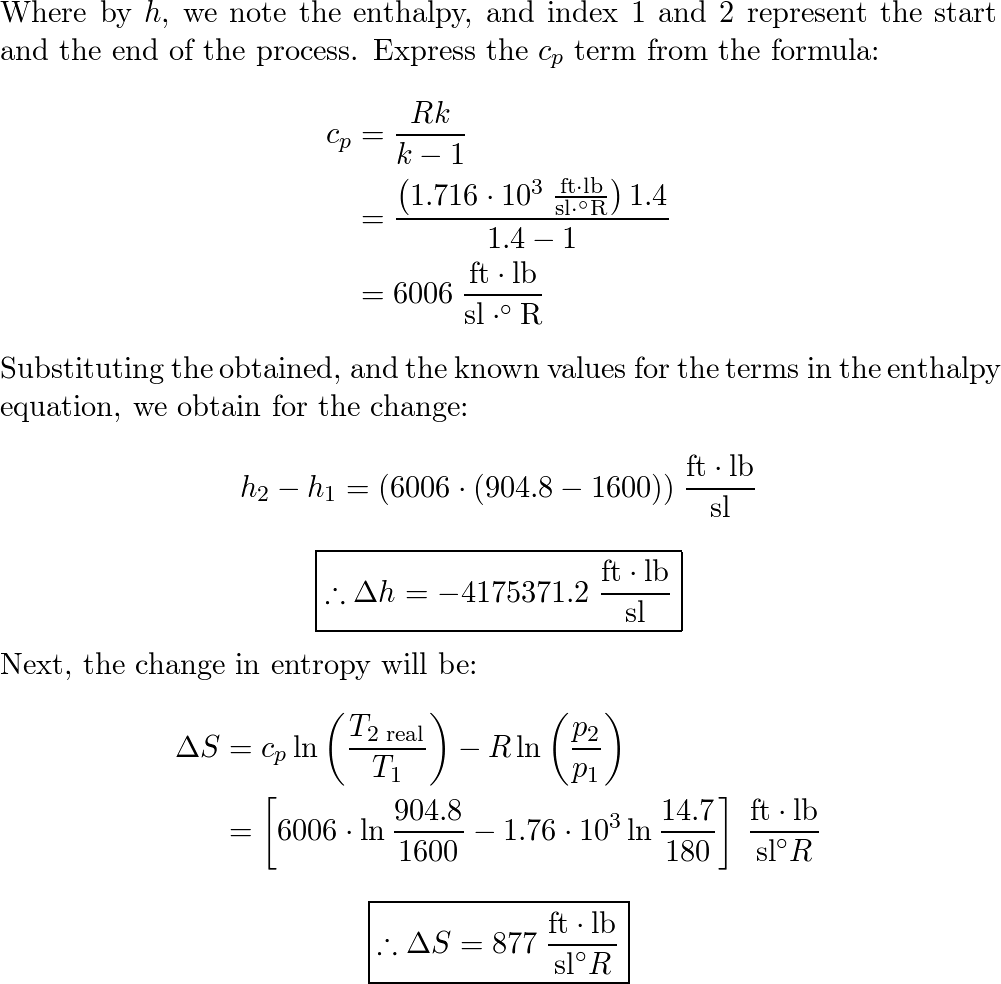 Air expands adiabatically through a turbine from a pressure | Quizlet