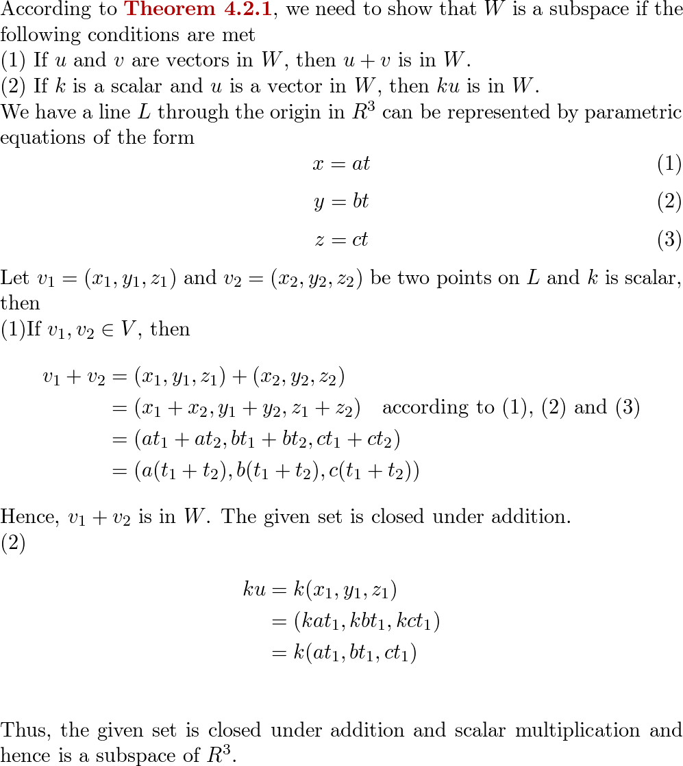 A line L through the origin in R3 can be represented by para