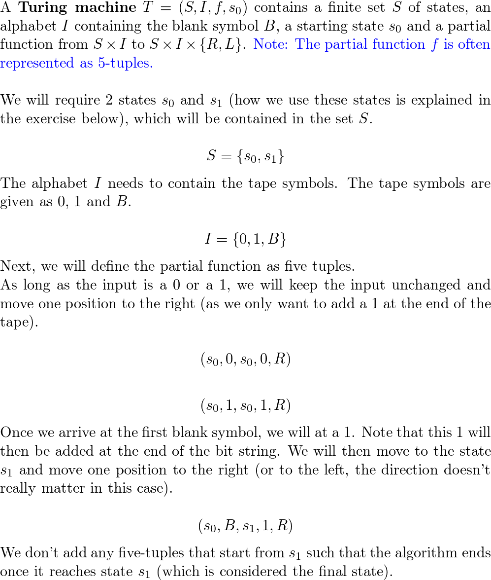 Construct A Turing Machine With Tape Symbols 0, 1, And B Tha | Quizlet