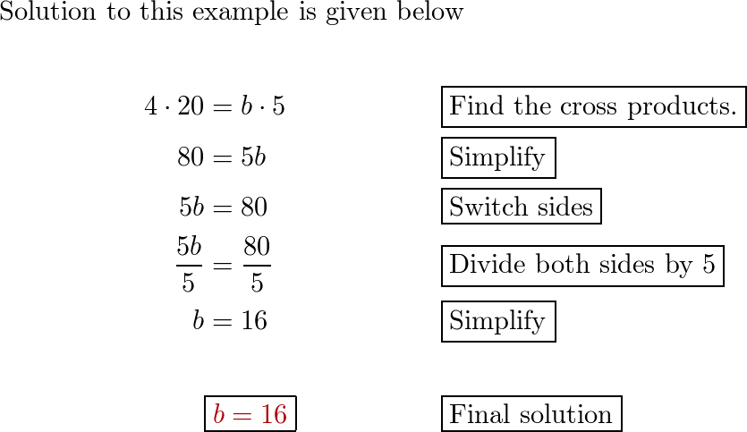 What Value Of B Makes The Proportion 4/5 = B/20 True? | Quizlet