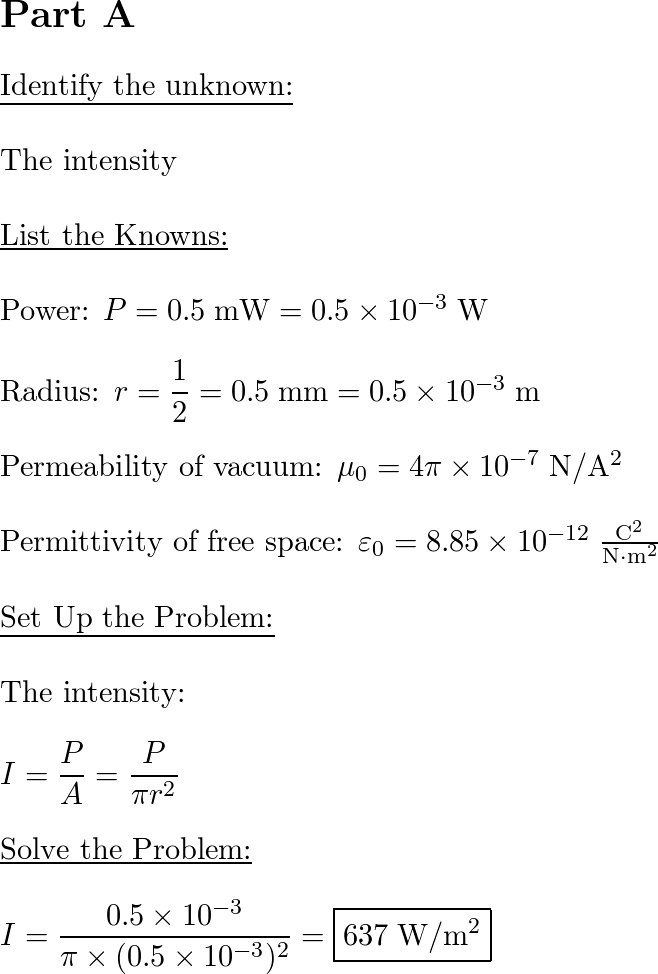 Solved The average power emitted by a laser pointer is 2 mW