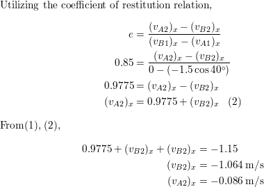 Two Smooth Billiard Balls A And B Each Have A Mass Of 0 G If A Strikes B With A Velocity Math V A 1 1 5 M S Math As Shown Determine Their Final Velocities Just