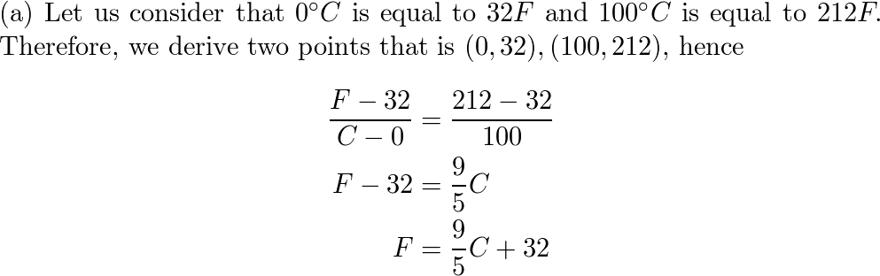 a. Temperature measured in degrees Fahrenheit is a linear fu Quizlet