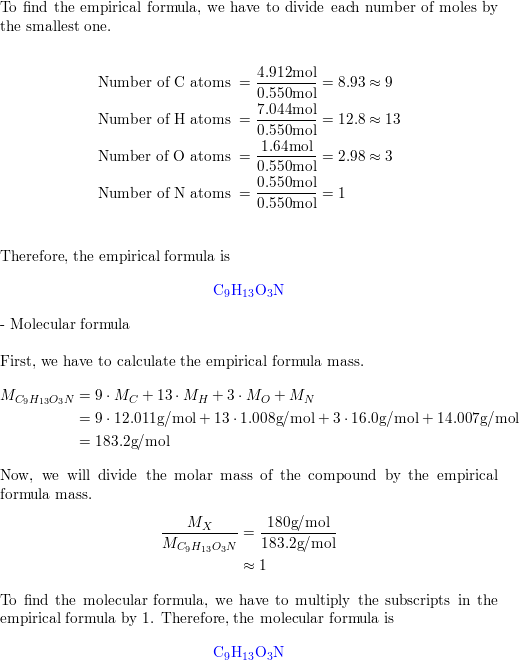 Determine The Empirical And Molecular Formulas Of Each Of The