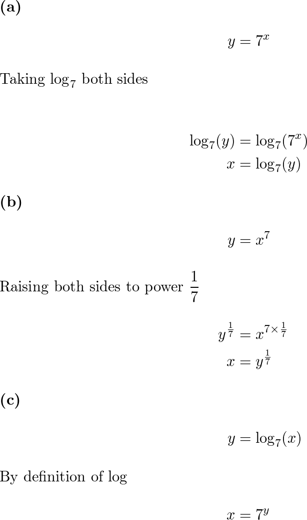 Solve Each Equation For X In Terms Of Y A Y 7 {x} B Quizlet