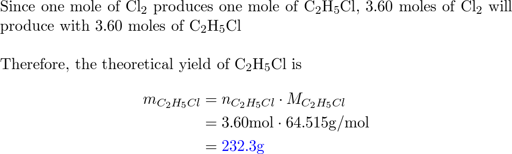 When ethane C 2H 6 reacts with chlorine Cl Quizlet