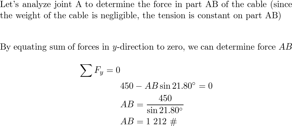 Three equal loads are suspended from the cable as shown. If | Quizlet