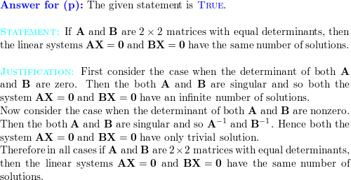 True or False a The Gauss Jordan Method can produce extra Quizlet