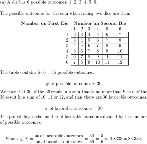 Find the probability of getting more than 7 when two dice are