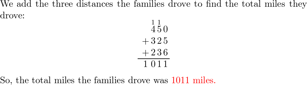 On three consecutive days, the families drove their cars 450 | Quizlet