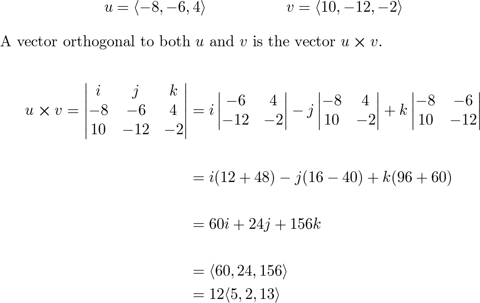 Find A Unit Vector That Is Orthogonal To Both U And V U Quizlet