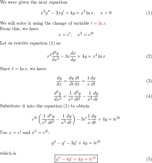 Find The General Solution Of The Non Homogeneous Cauchy Euler Equation Begin Gather X 2 Y 3xy 4y X 2 Ln X X 0 End Gather Homework Help And Answers Slader