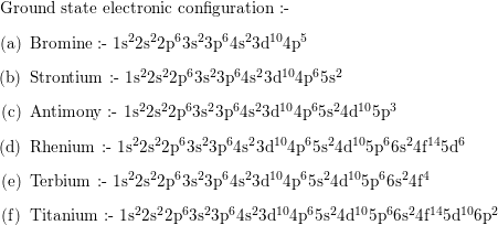 electron configuration of bromine