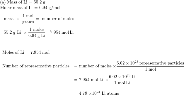 How many atoms are in each of the following samples a. 55.2 Quizlet