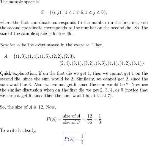 Find the probability of getting more than 7 when two dice are