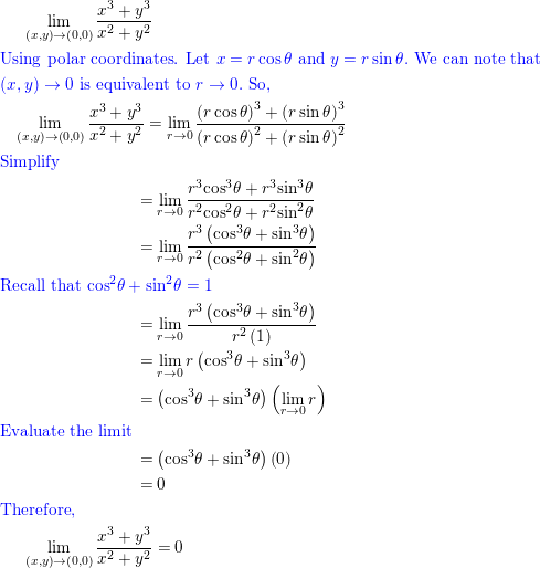 Use Polar Coordinates To Find The Limit Hint Let X R Co Quizlet