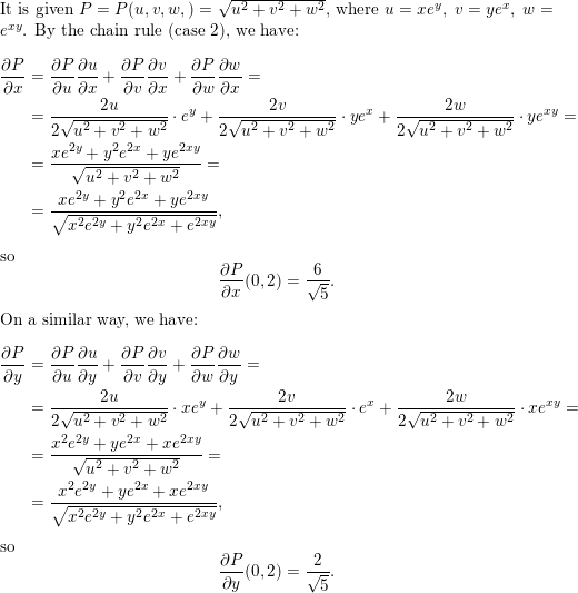 Use The Chain Rule To Find The Indicated Partial Derivatives Quizlet