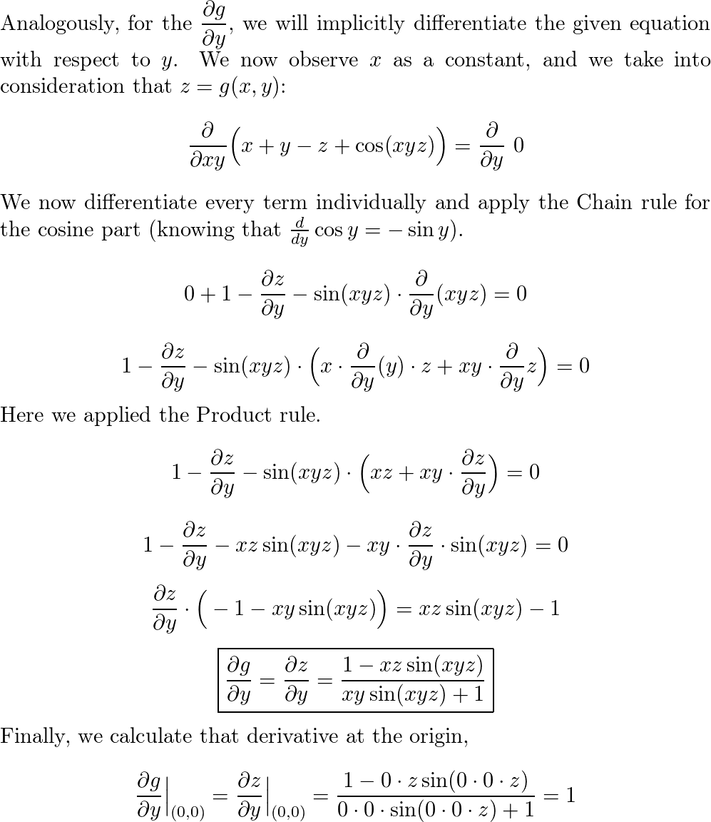 Show that the equation $x + y − z +cos(xyz) = 0$ can be so | Quizlet