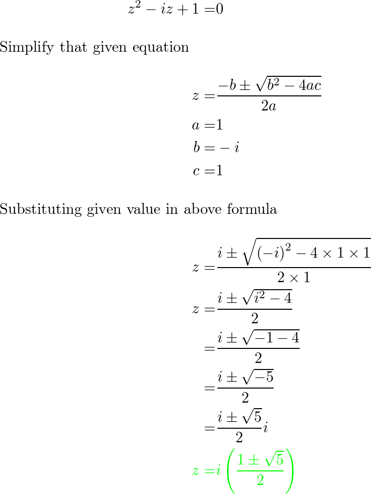 the quadratic formula assignment quizlet