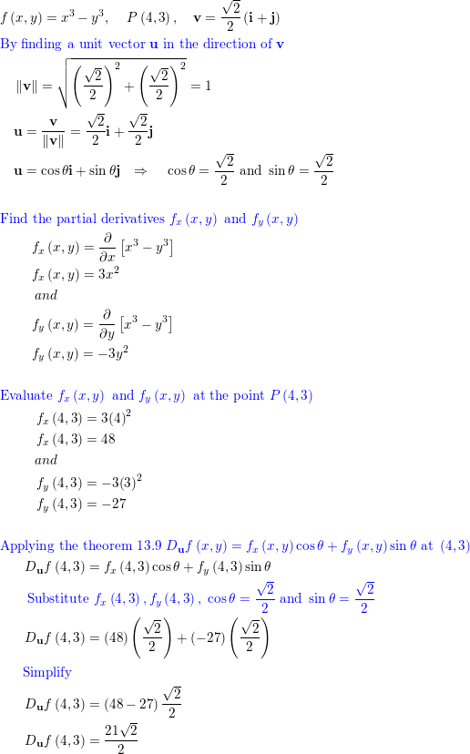 Find The Directional Derivative Of The Function At P In The Direction Of V F X Y X Y P 4 3 V 2 2 I J Homework Help And Answers Slader