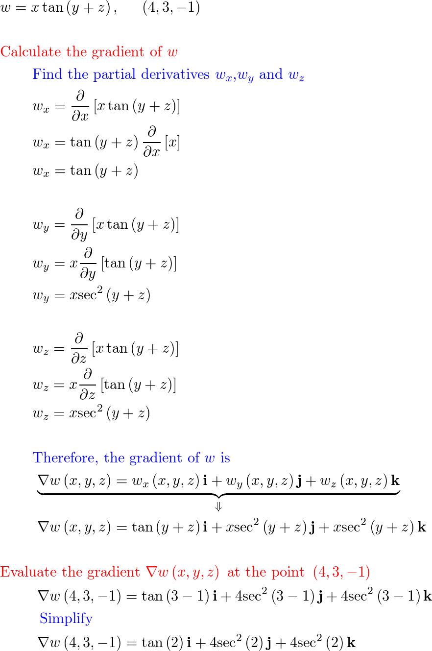 Find The Gradient Of The Function At The Given Point. W = X 