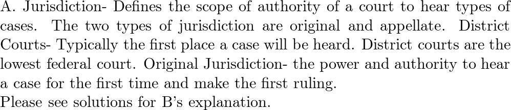 Define original outlet jurisdiction