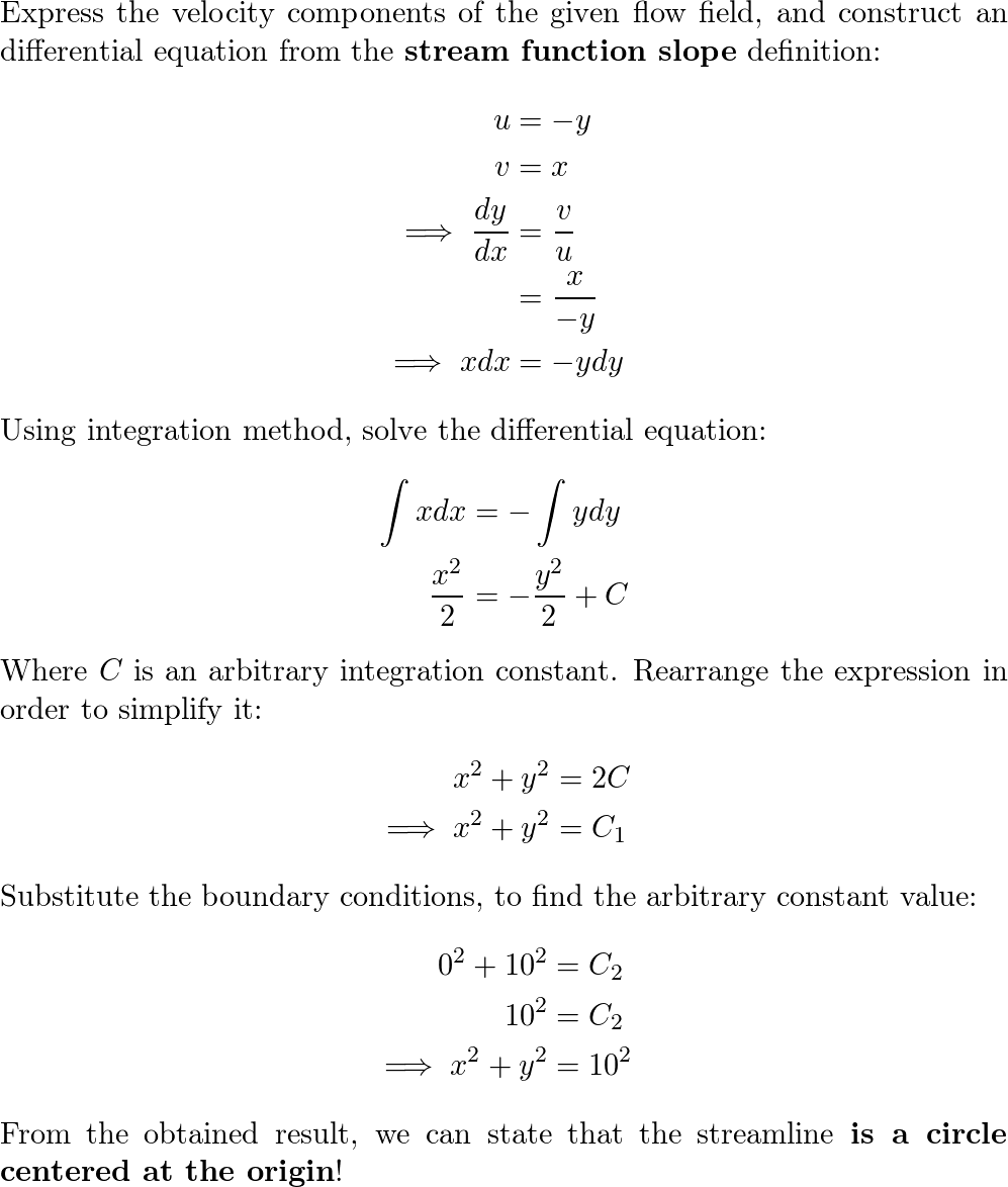 A two-dimensional, incompressible flow is given by u = -y an | Quizlet