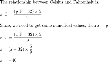 Temperature same in shop celsius and fahrenheit