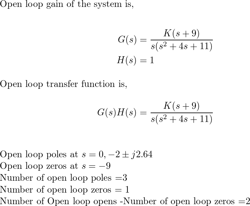 Plot the root loci for a closed loop control system with G Quizlet