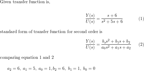 Consider The Following Transfer Function System Frac Y S Quizlet