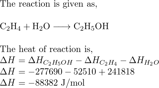 Ethylene gas and steam at 320 circ C and atmospheric pres Quizlet