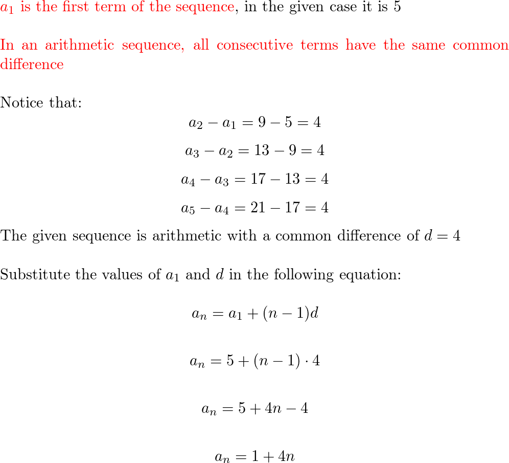 What is the rule for the sequence 5 9 13 17?