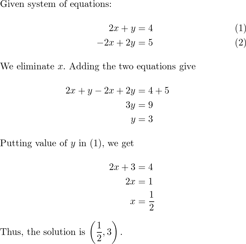 solving linear systems by elimination assignment quizlet