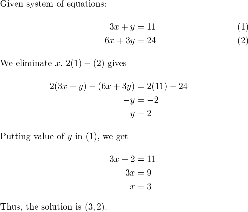 solving linear systems by elimination assignment quizlet