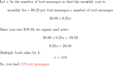 a cell phone company charges 45 per month