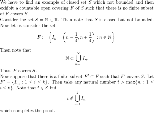 Give an example of a set S which is closed but not bounded a Quizlet