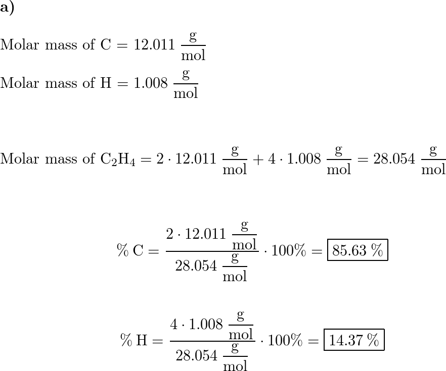 Determine the empirical formula for each compound. a. ethyle Quizlet