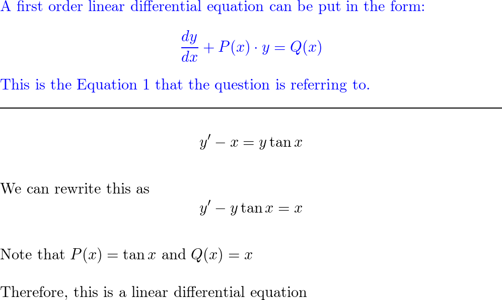 Determine Whether The Differential Equation Is Linear If It Quizlet 7631