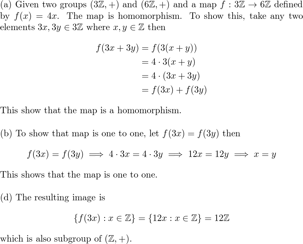 Let $3 \mathbb{Z} \text { And } 6 \mathbb{Z}$ Be The Sets Of | Quizlet