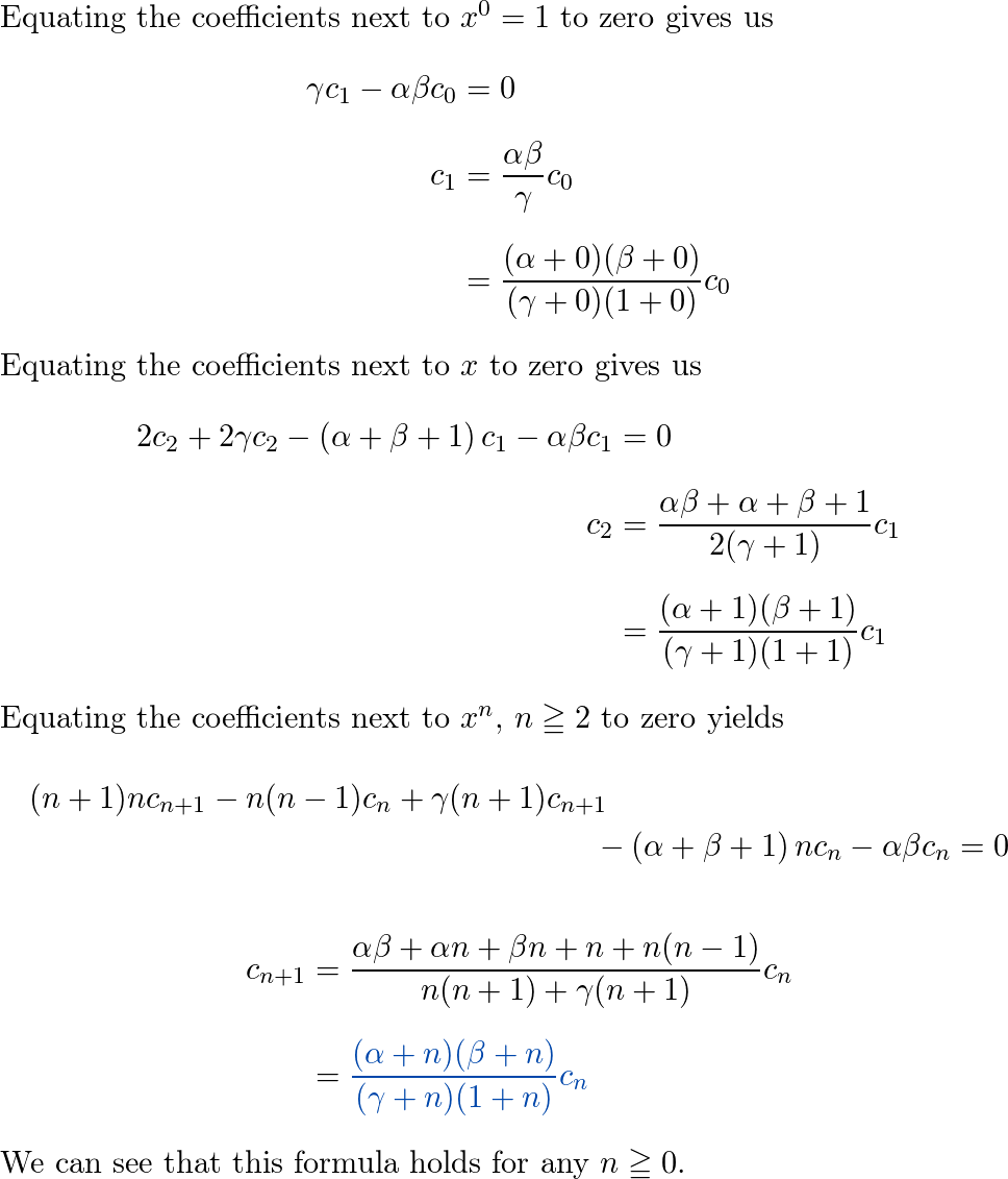 This problem is a brief introduction to Gauss’s hypergeometr | Quizlet