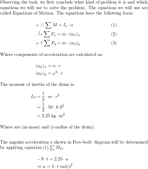 The 50-kg disk is subjected to the couple moment of $M=(9 t) | Quizlet