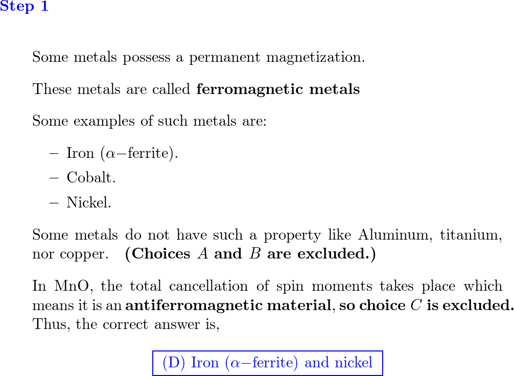 which-of-the-following-pairs-of-materials-displays-ferromagn-quizlet