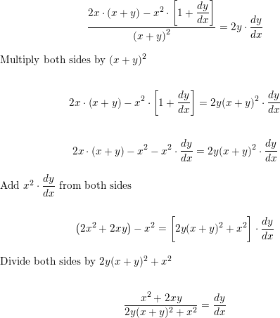 Find Dy Dx By Implicit Differentiation X2 X Y Y2 1 Homework Help And Answers Slader